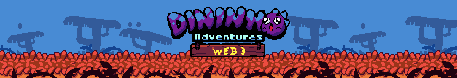 Dininho Adventures pixel-art landscape